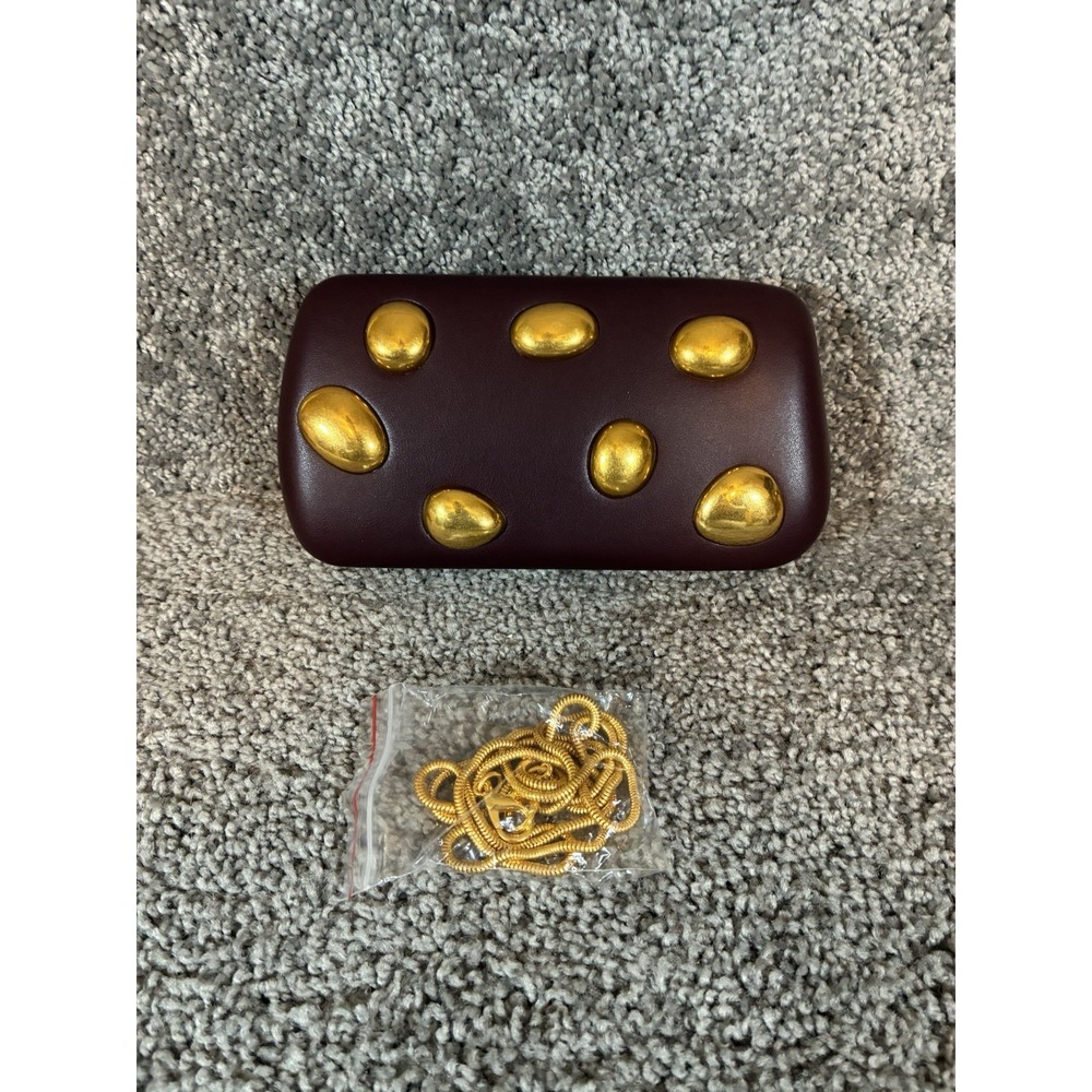 Burgundy Gold Purse Crossbody Or Clutch